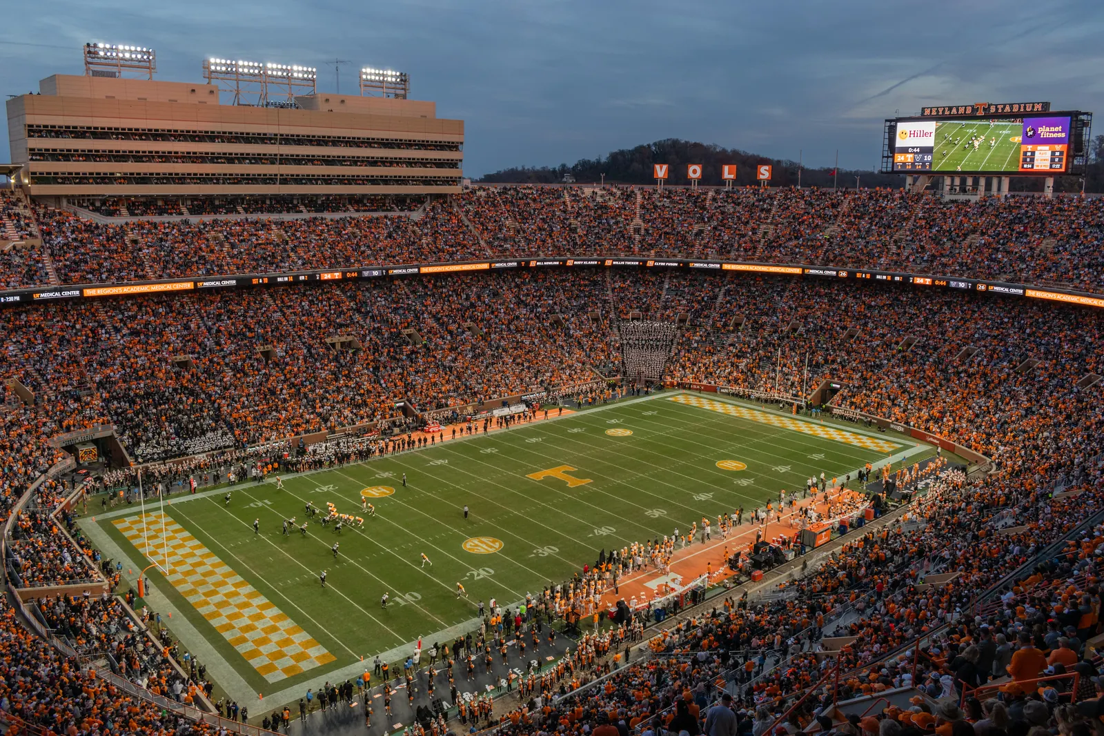 Neyland Stadium during a Tennessee Vols football game in Knoxville